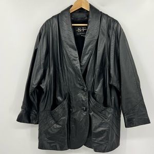 SUZIE'S FASHION Vintage 90'S JACKET SIZE EXTRA EXTRA LARGE SOLID BLACK XXL